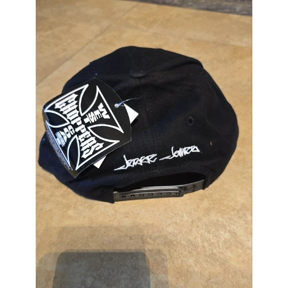 NWT vintage West Coast Choppers Black Logo Snapback Hat Black